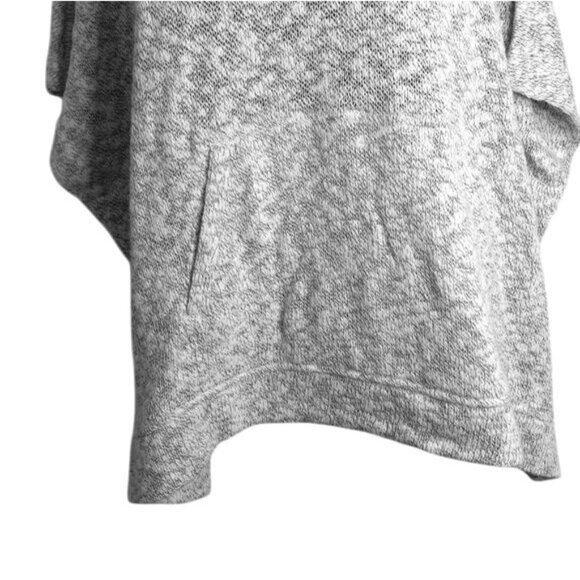 Lou & Grey Size XXS Marled Sweater Knit Poncho Cotton Blend Gray White Marled - Picture 9 of 12